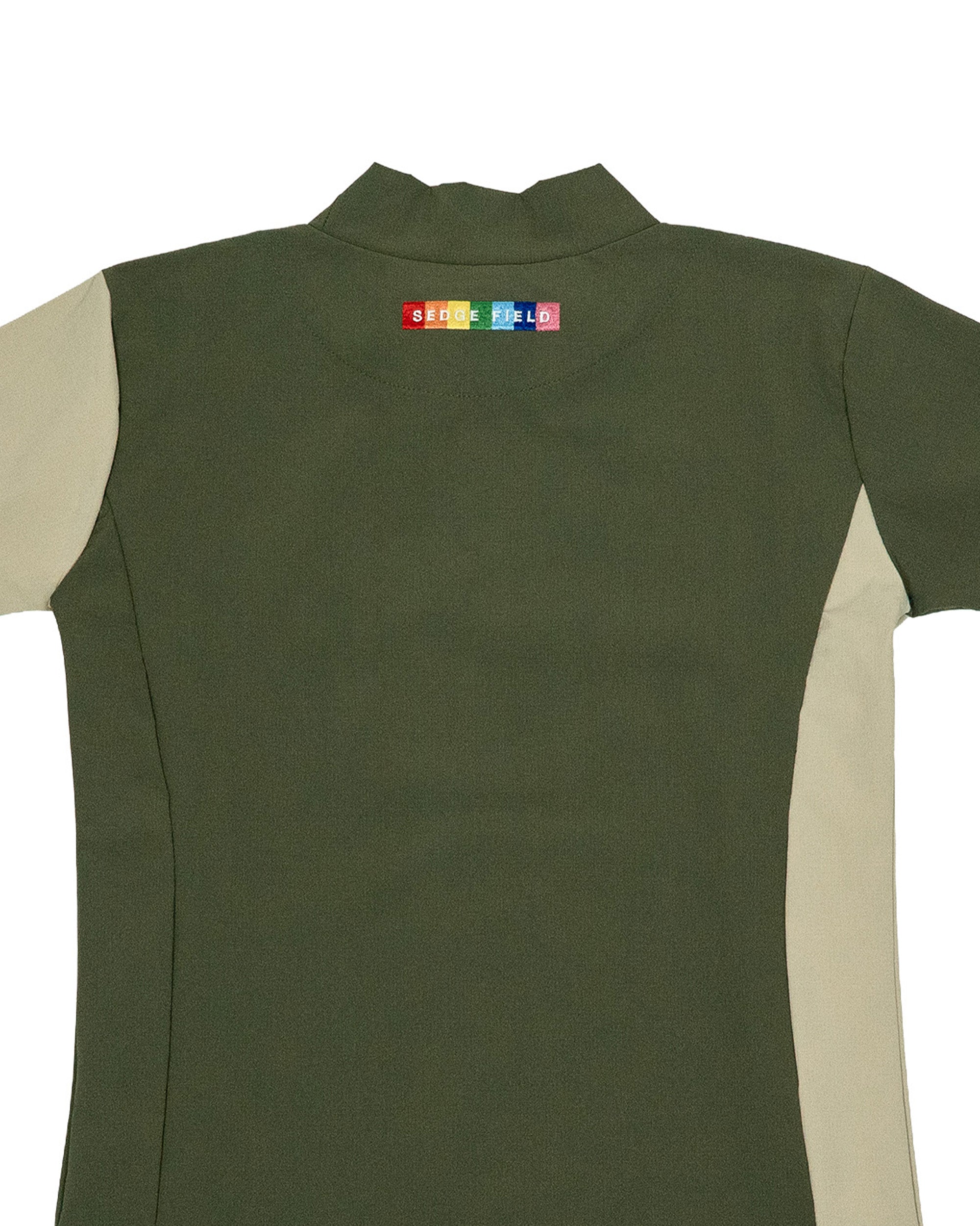 【SF027】LADY'S ドットメッシュ S/S  モックネックシャツ